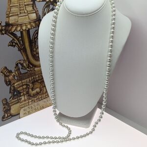 Anne Klein Vintage Glass Pearl Silver Necklace Elegant Jewelry
